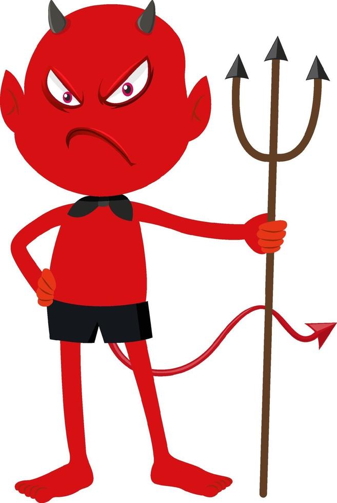 A red devil cartoon character with facial expression vector