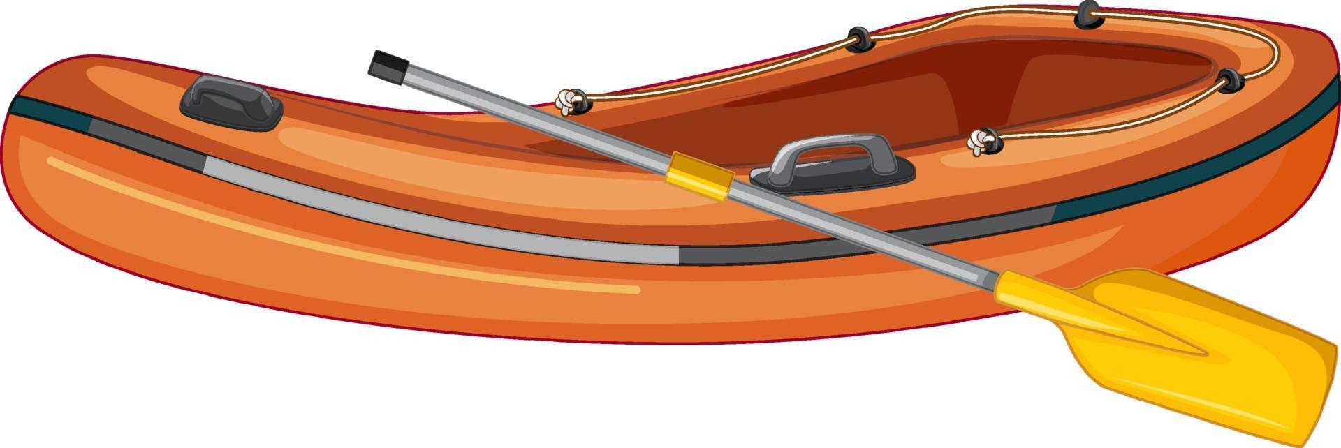 Inflatable boat with oars on white background vector