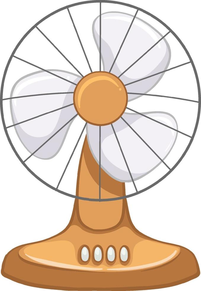 Ventilador eléctrico vintage aislado sobre fondo blanco. vector