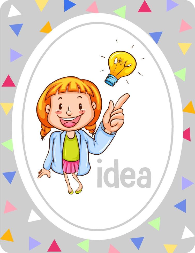 Vocabulary flashcard with word Idea vector