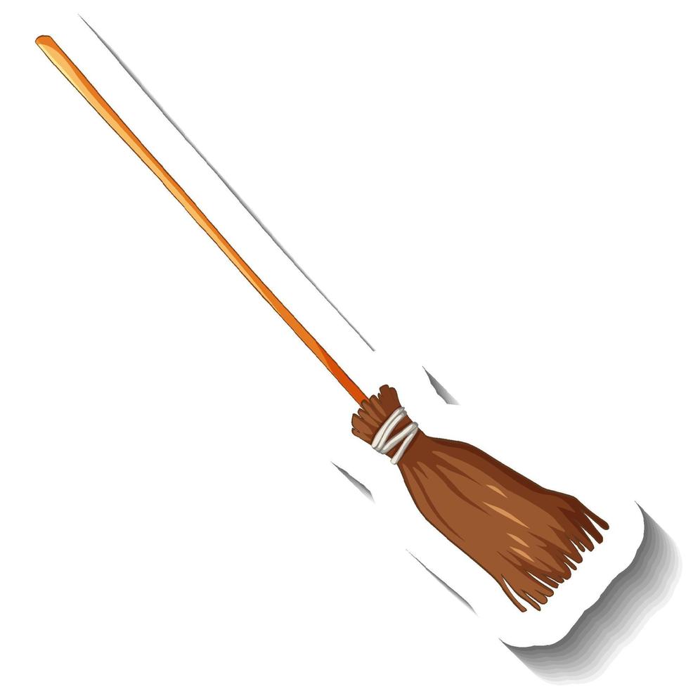 Broomstick sticker on white background vector