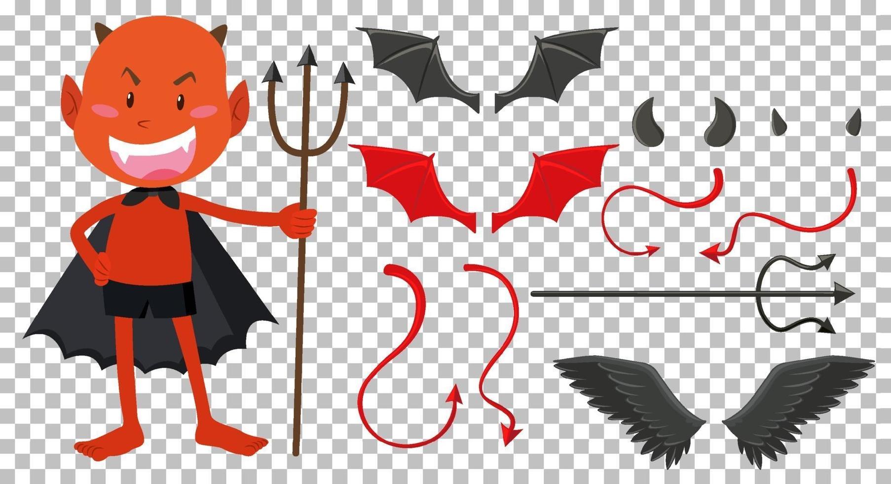 Devil and angel design elements vector