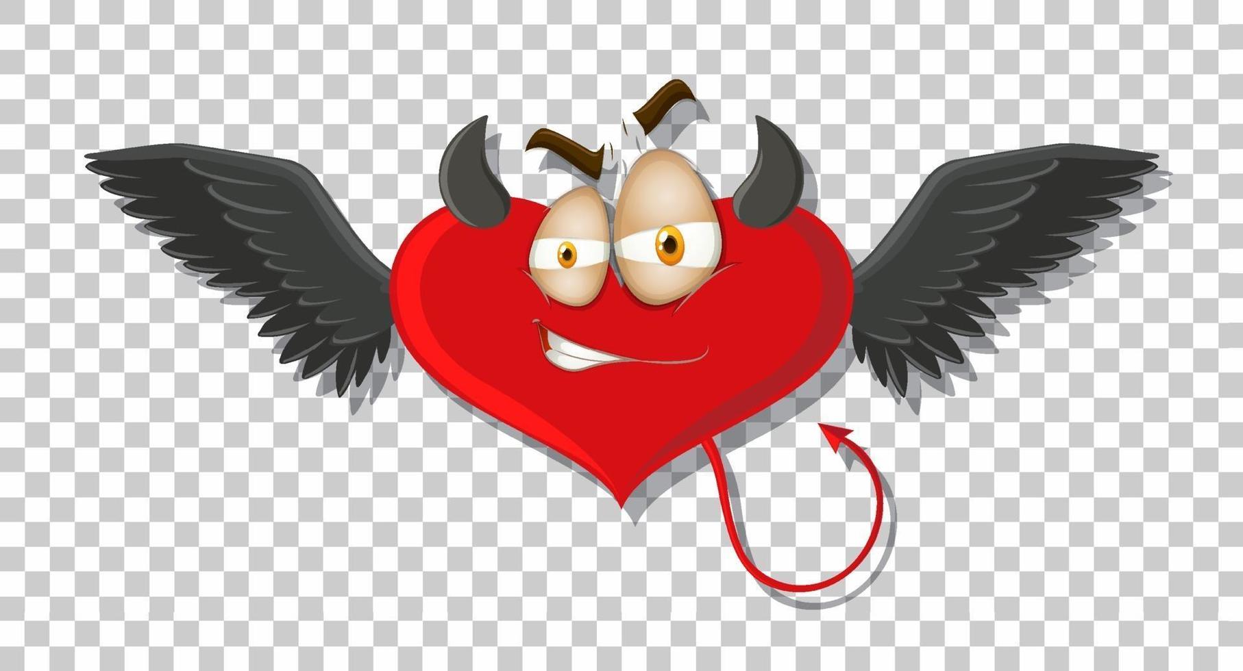 Heart shape devil with facial expression vector