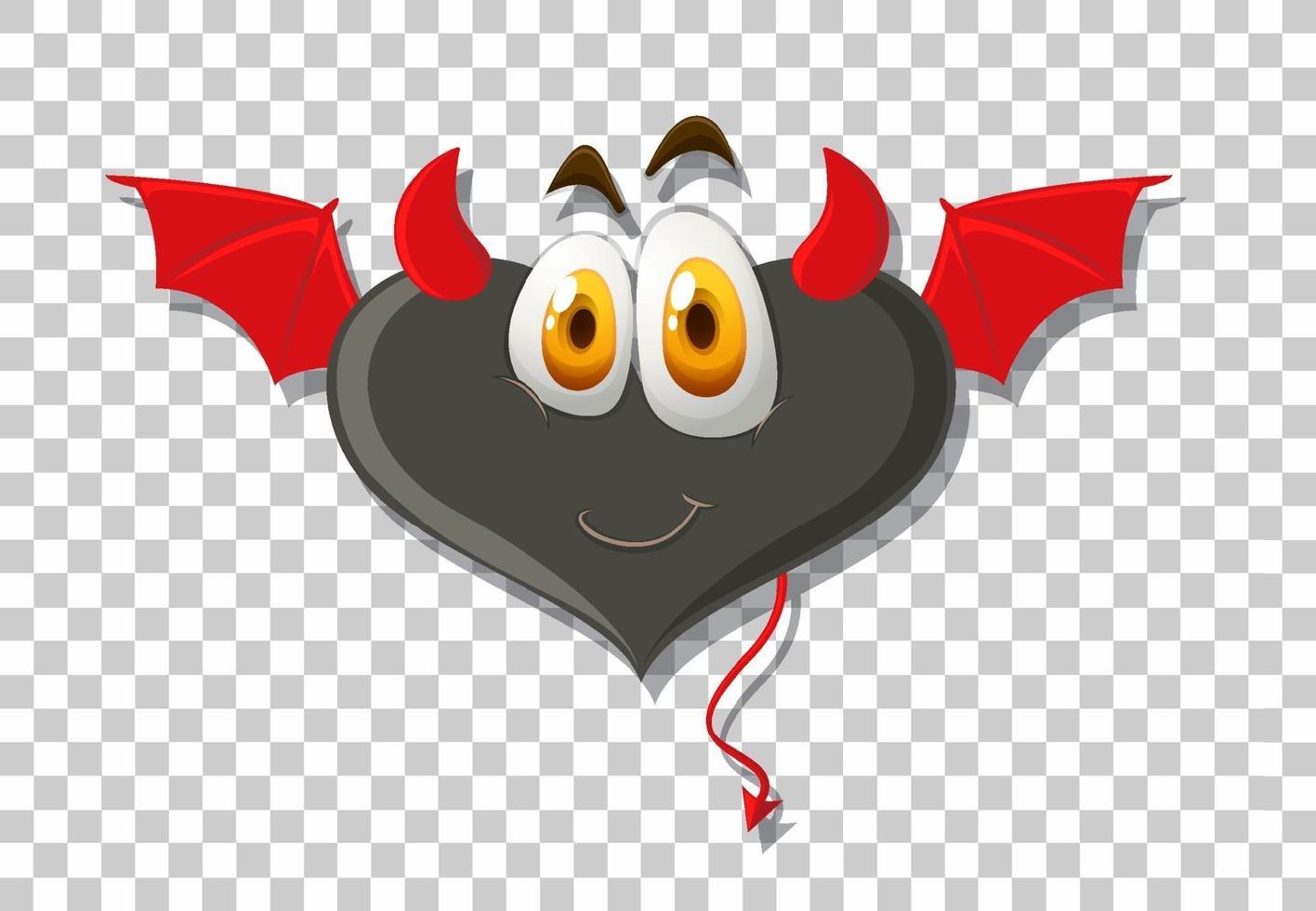 Heart shape devil with facial expression vector