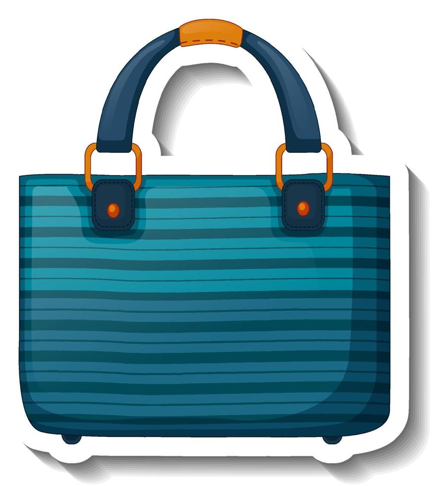 A sticker template with a unisex handbag isolated vector