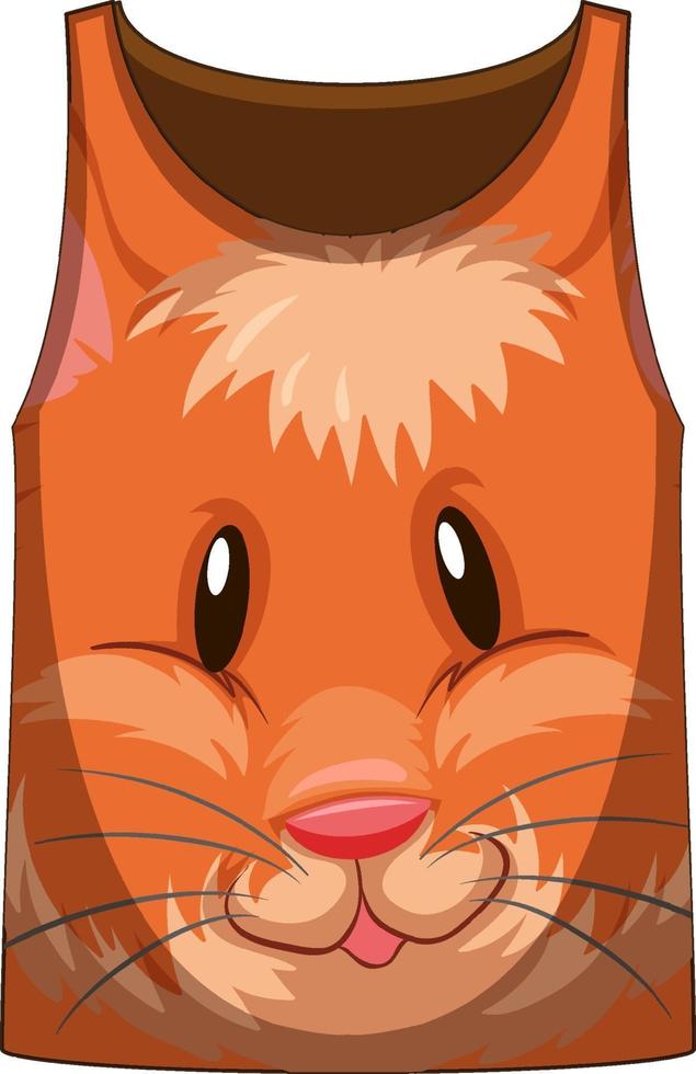 Tank top with face of hamster pattern vector