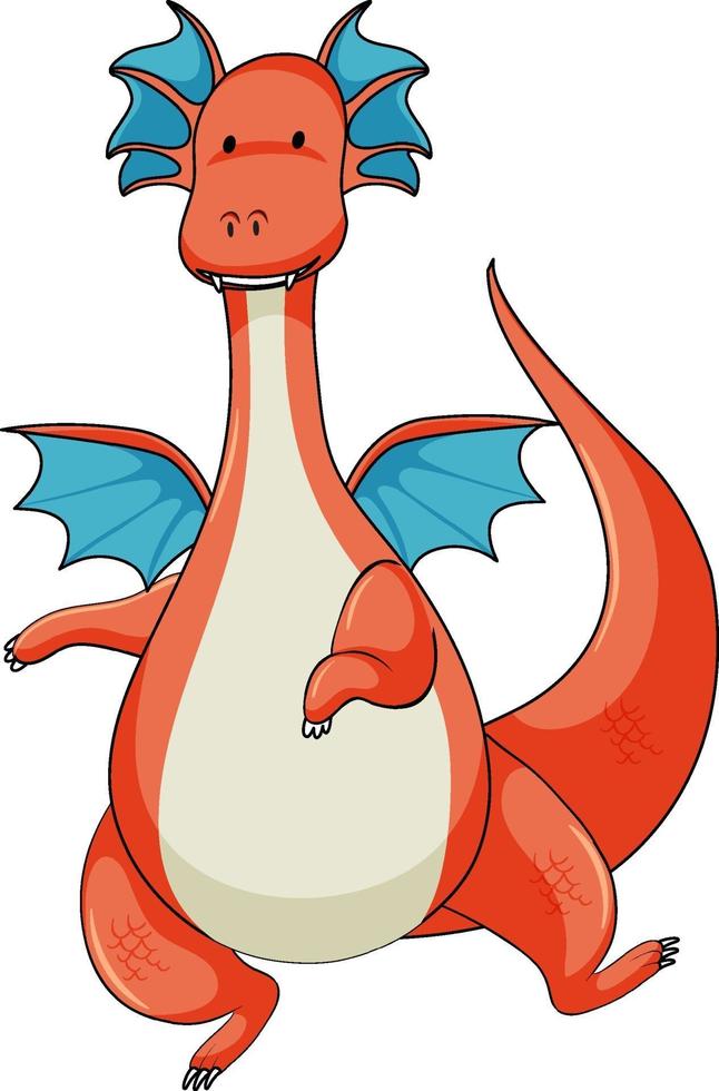 Simple cartoon character of dragon isolated vector