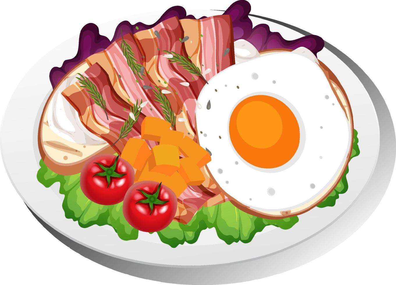 plato de desayuno saludable aislado vector