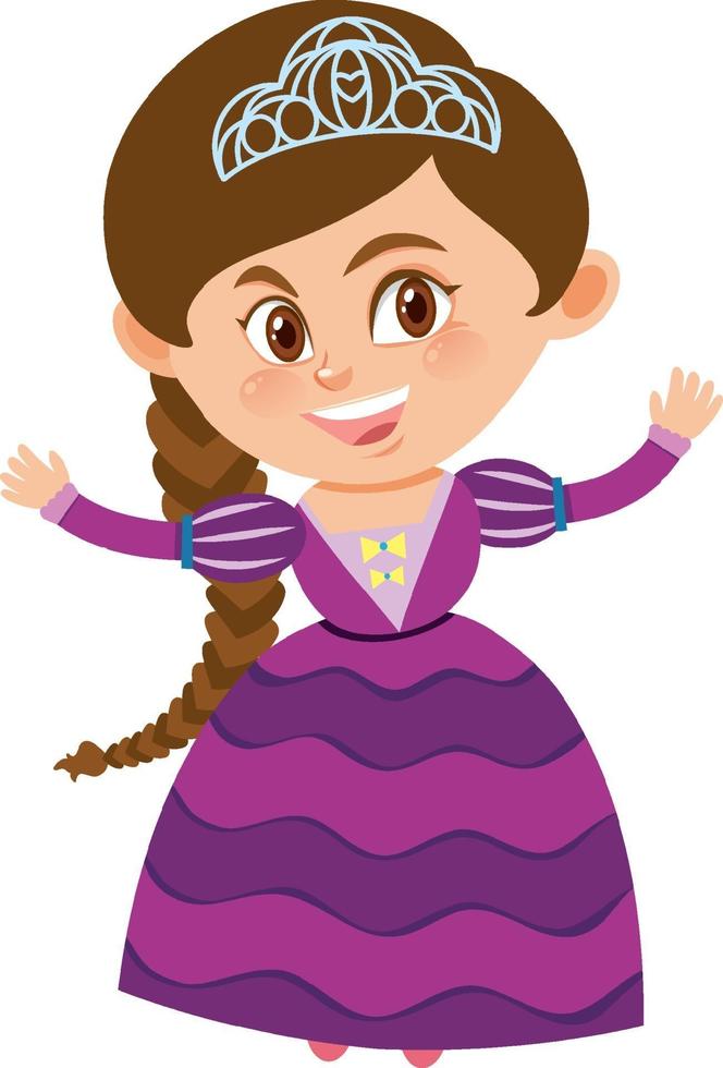 Happy princess on white background vector