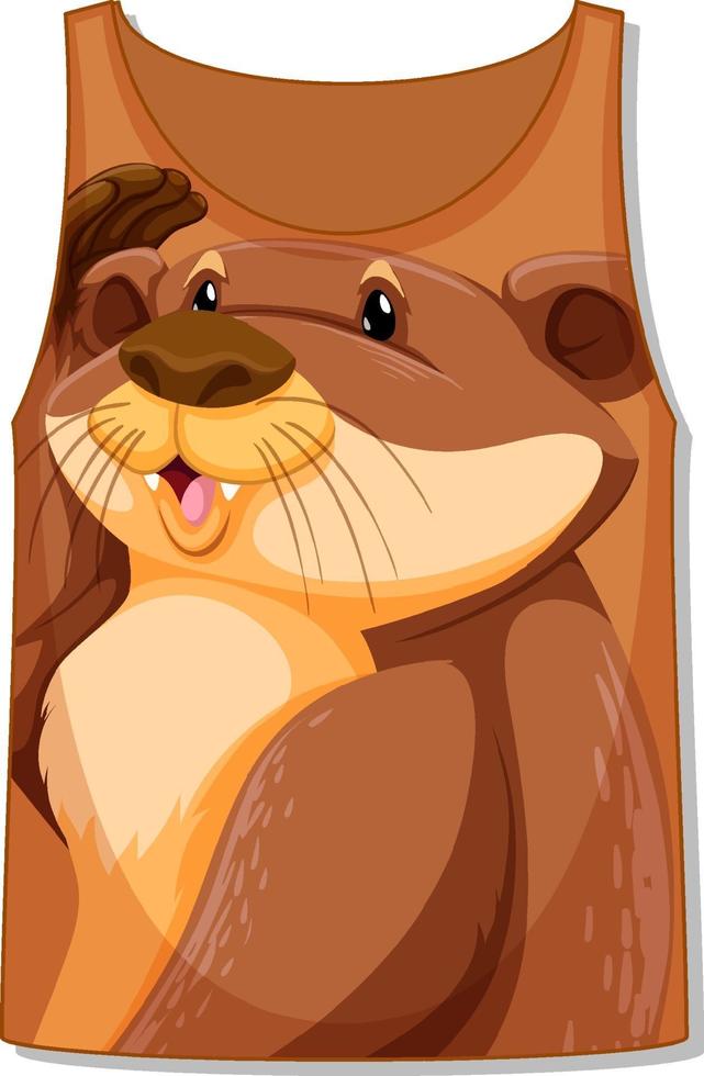 Front of tank top with otter template vector