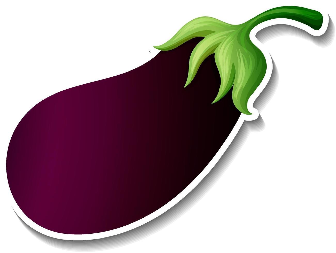 Eggplant sticker on white background vector