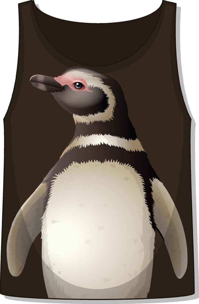 parte delantera de la camiseta sin mangas con estampado de pingüinos vector