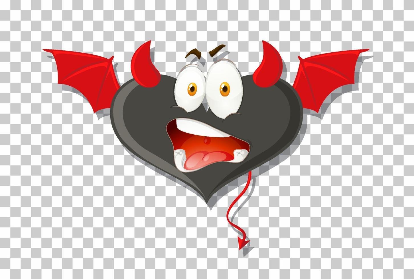 Heart shape devil with facial expression vector