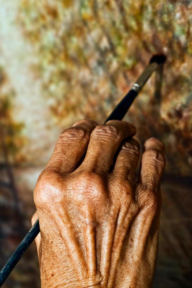 Old Age Hands Painting photo