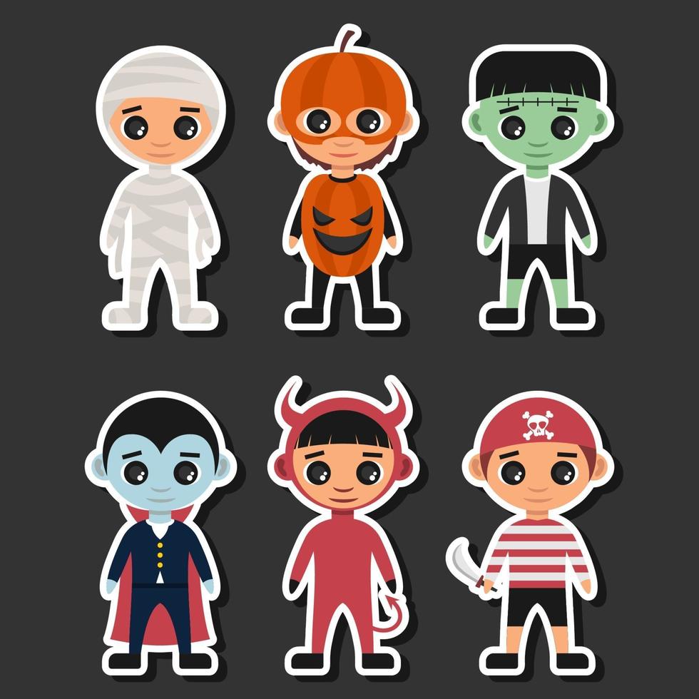 Halloween Costume Party Character Set vector