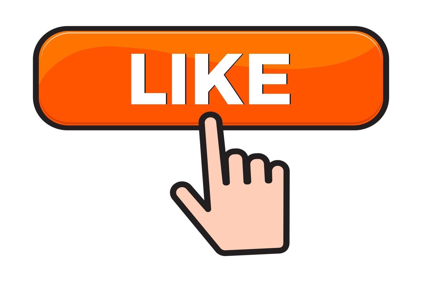 LIKE button and finger click cursor vector