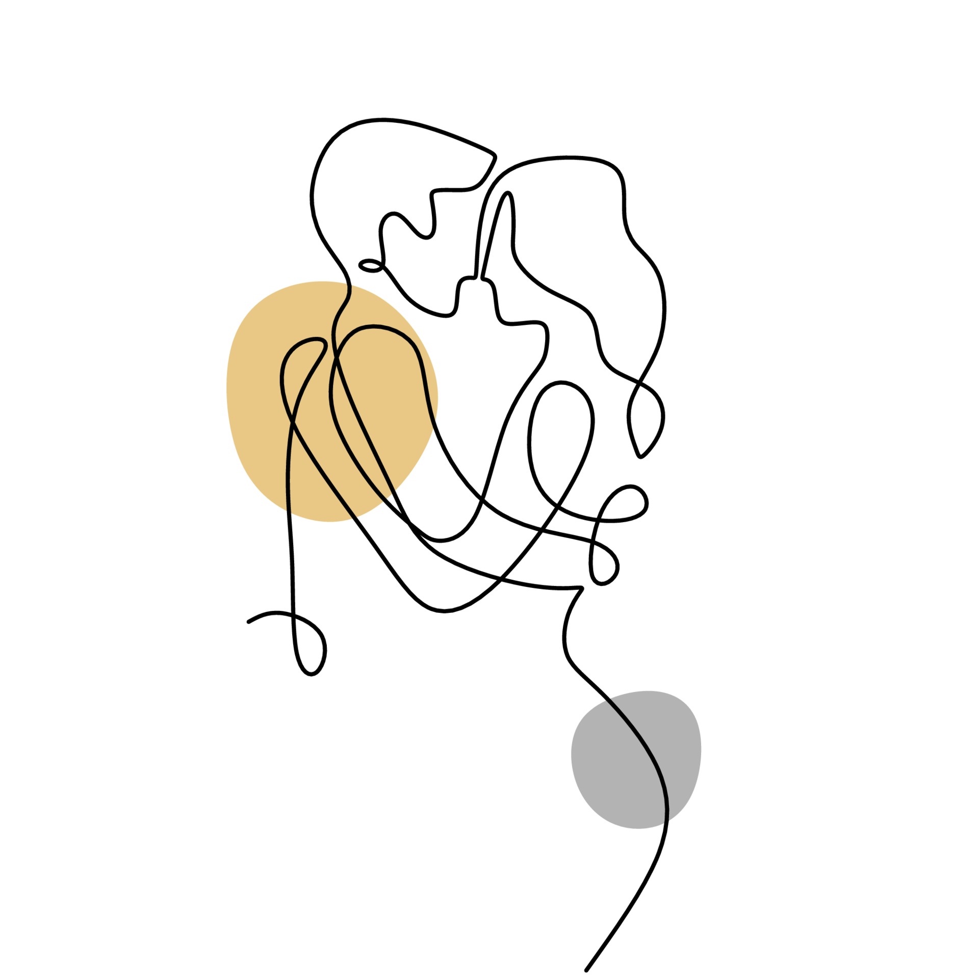 Impresión de arte de línea de pareja besándose dibujo de  Etsy España