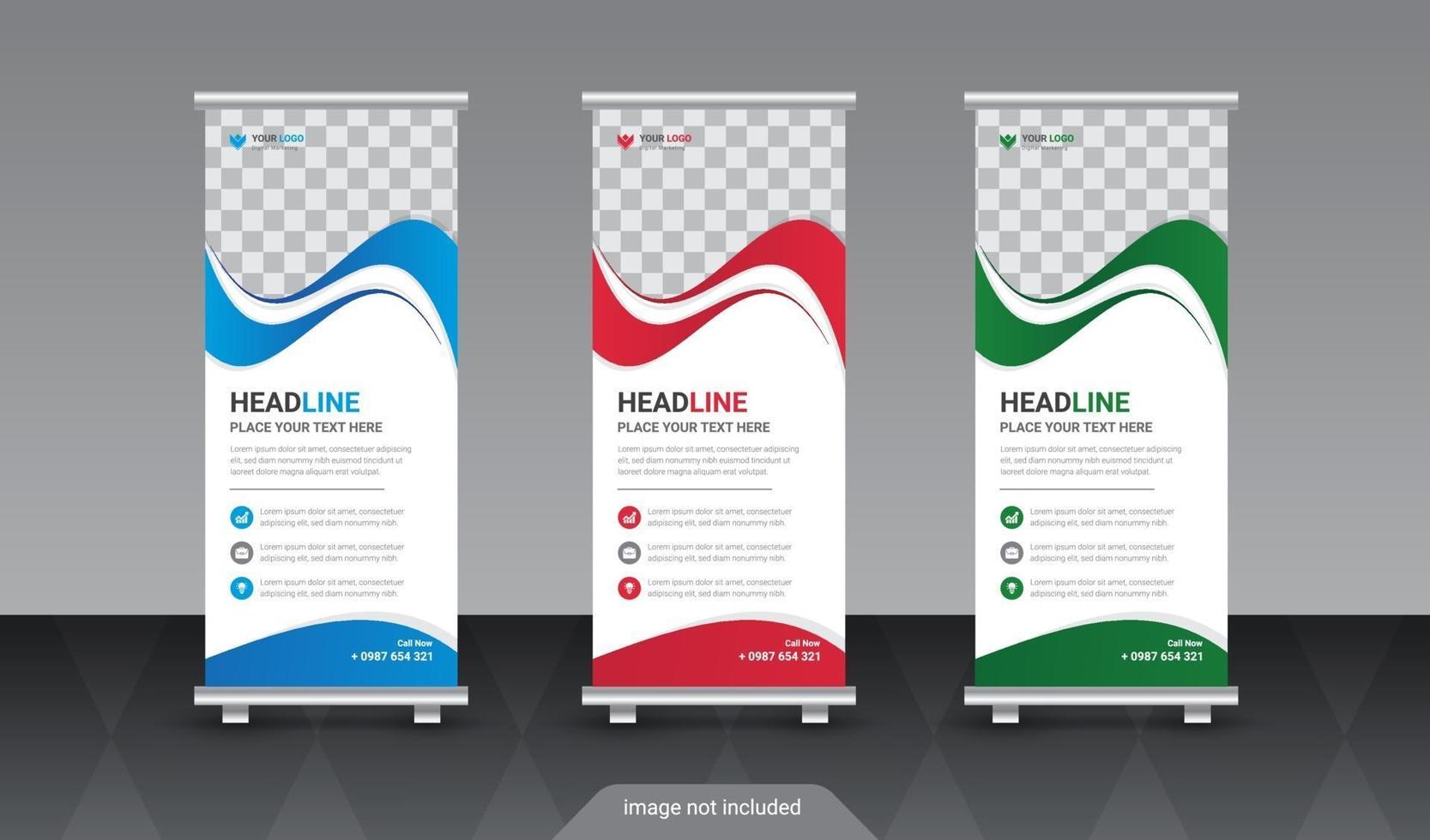Corporate rollup or x banner design template vector