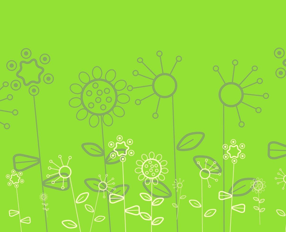 Abstract Doodle Floral Field vector