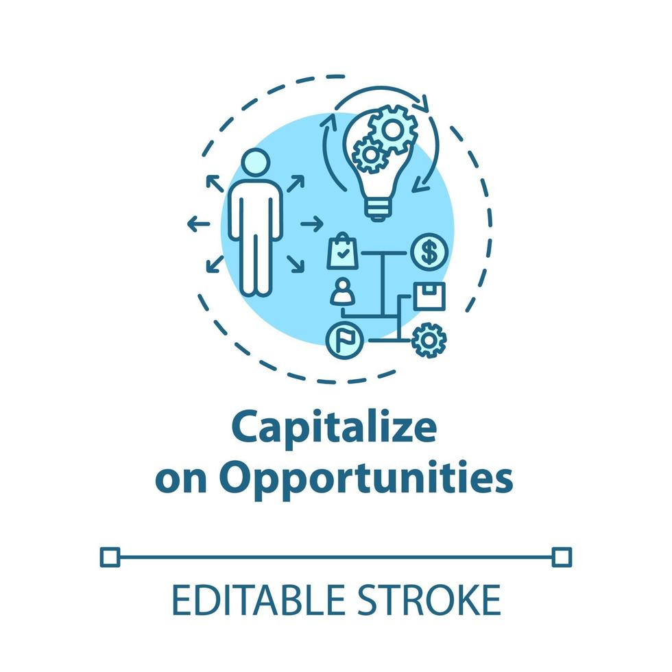 Capitalize on opportunities concept icon vector