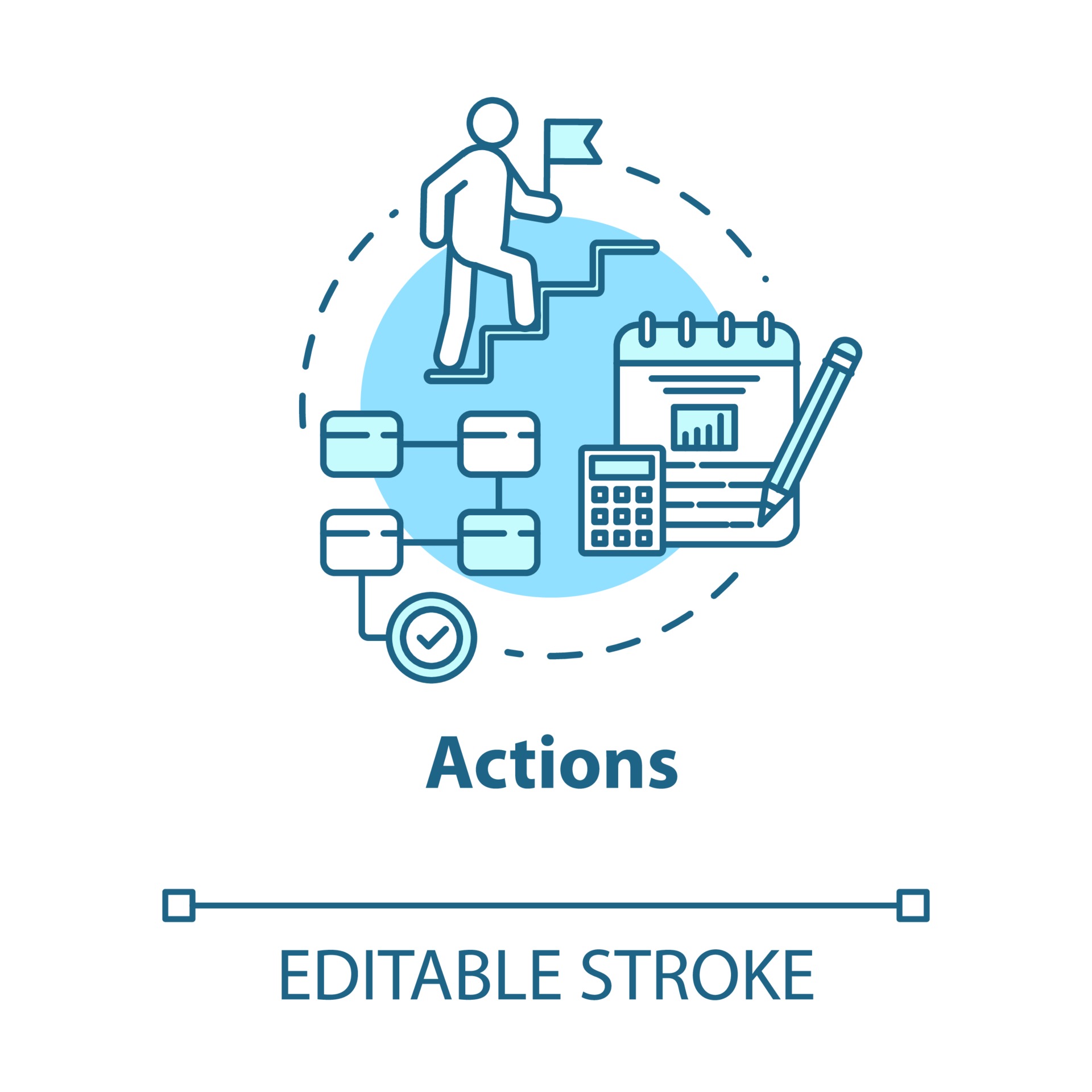 Actions concept icon 3189422 Vector Art at Vecteezy