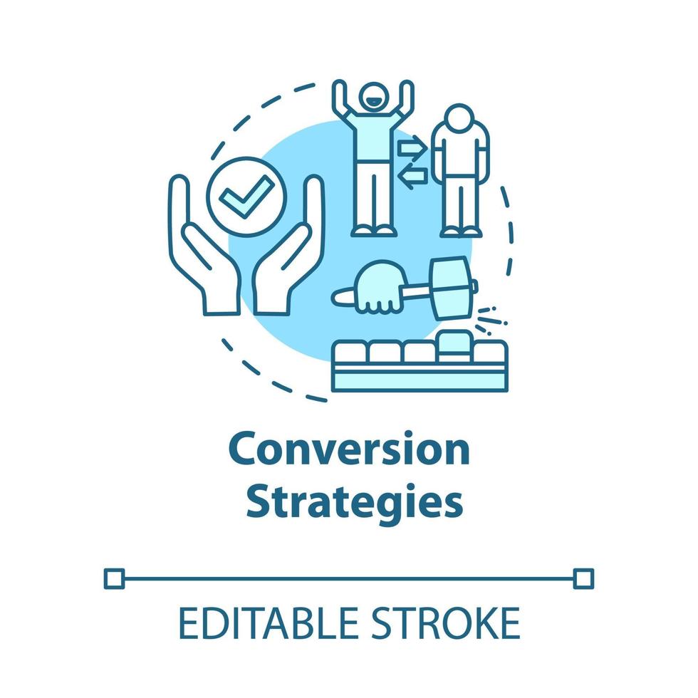 Conversion strategies concept icon vector