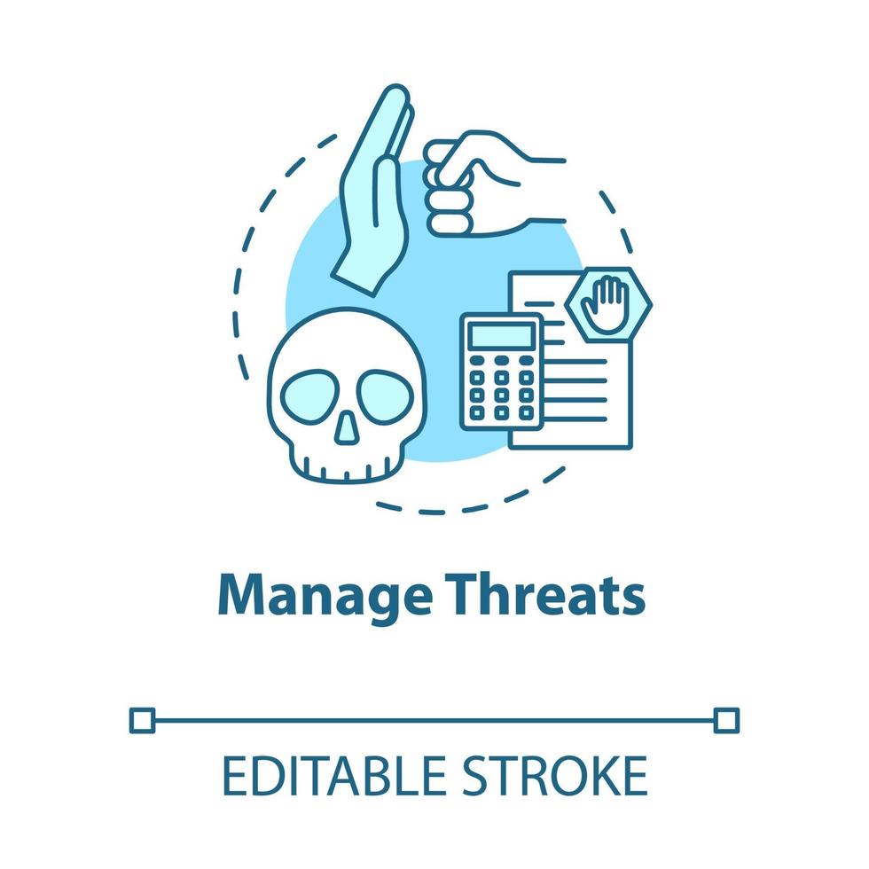 Manage threats concept icon vector