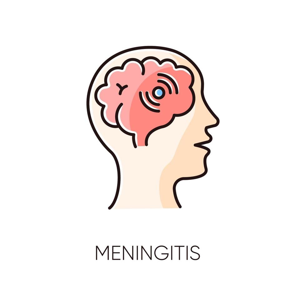 icono de color rgb de meningitis vector