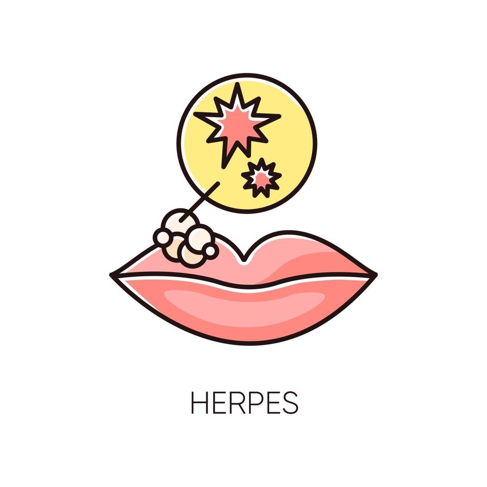 Herpes RGB color icon vector