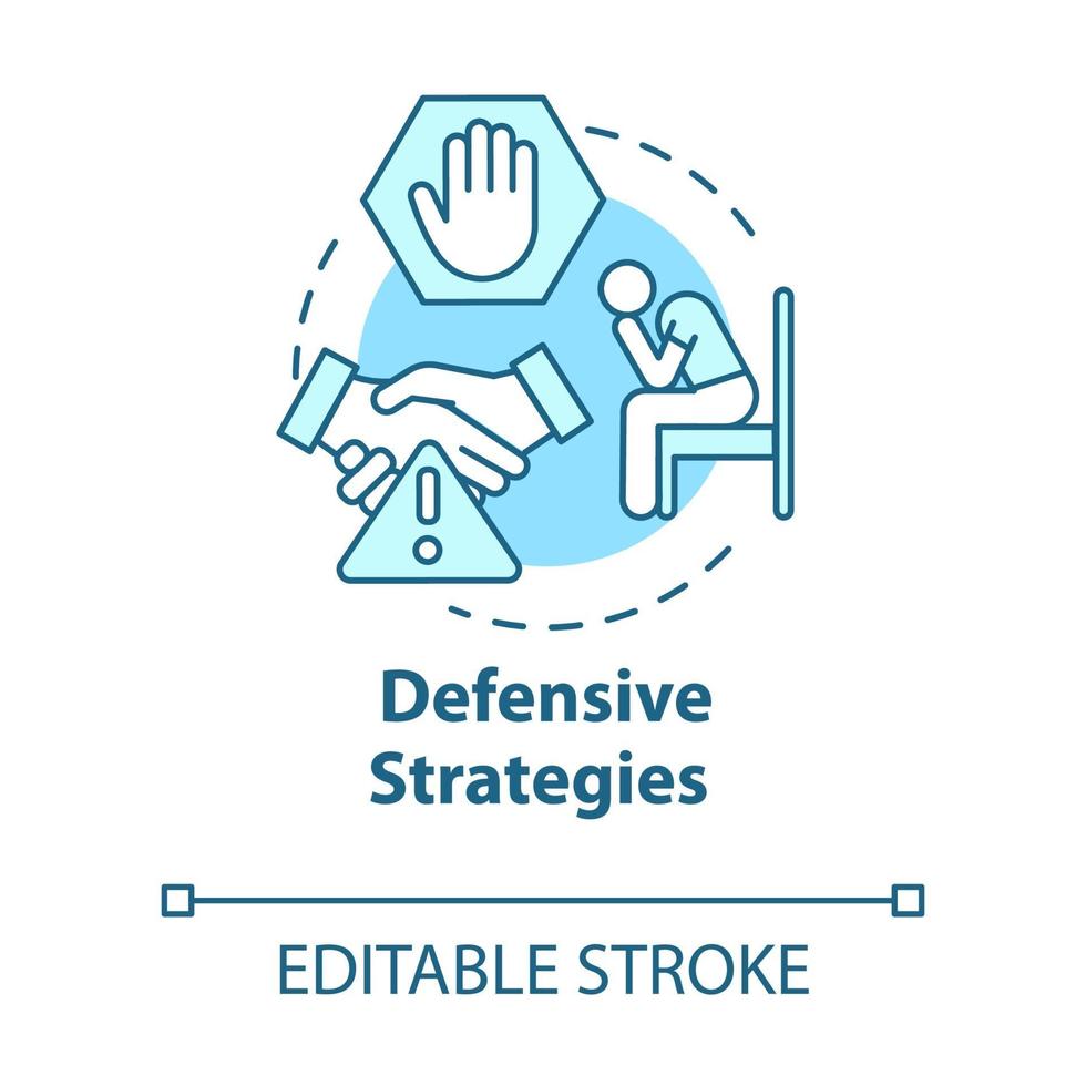 Defensive strategies concept icon vector