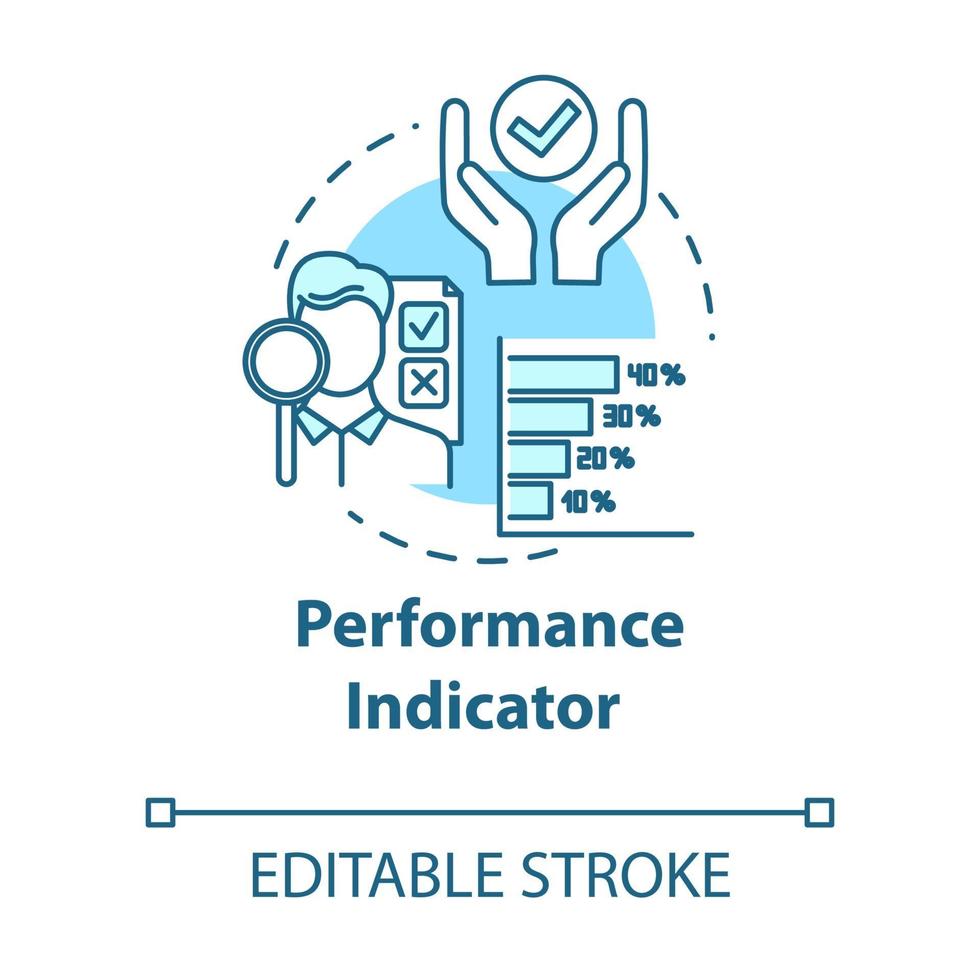 icono de concepto de indicador de rendimiento vector