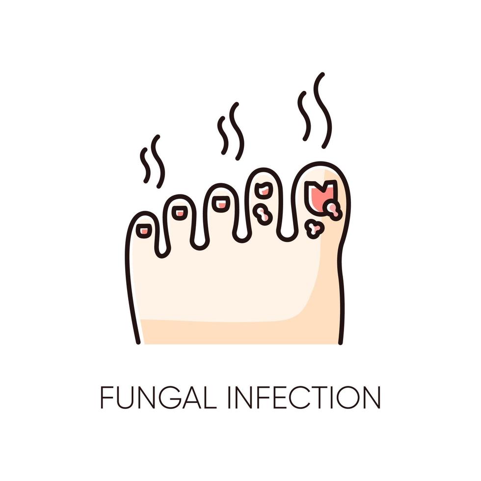 Fungal infection RGB color icon vector