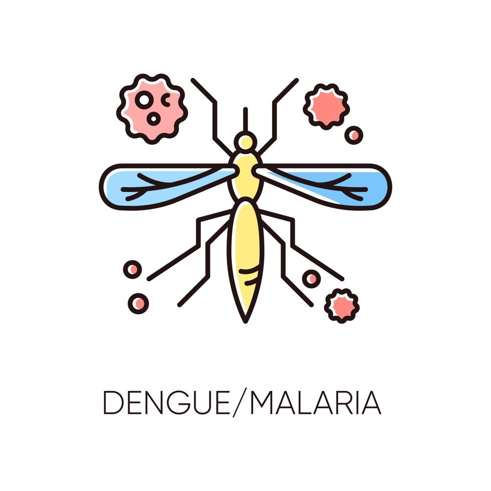 Dengue, malaria RGB color icon vector