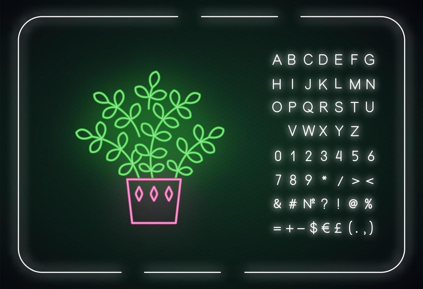 Zz plant neon light icon vector