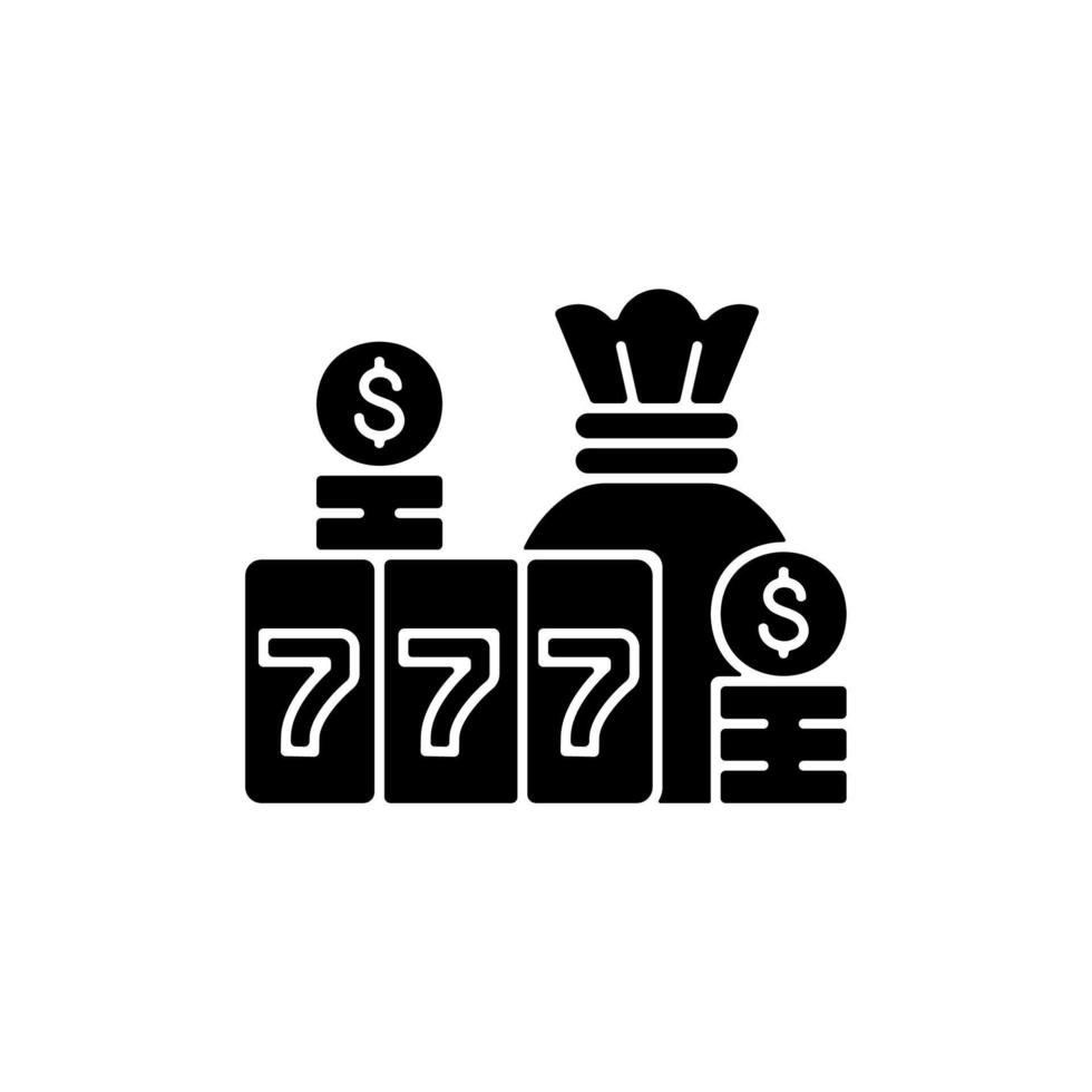 Jackpot black glyph icon vector