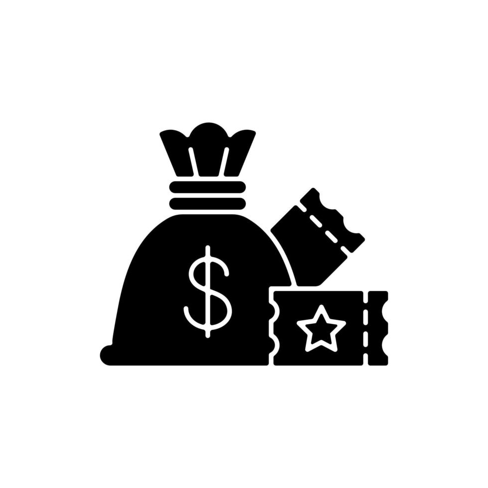 Lump-sum payment black glyph icon vector