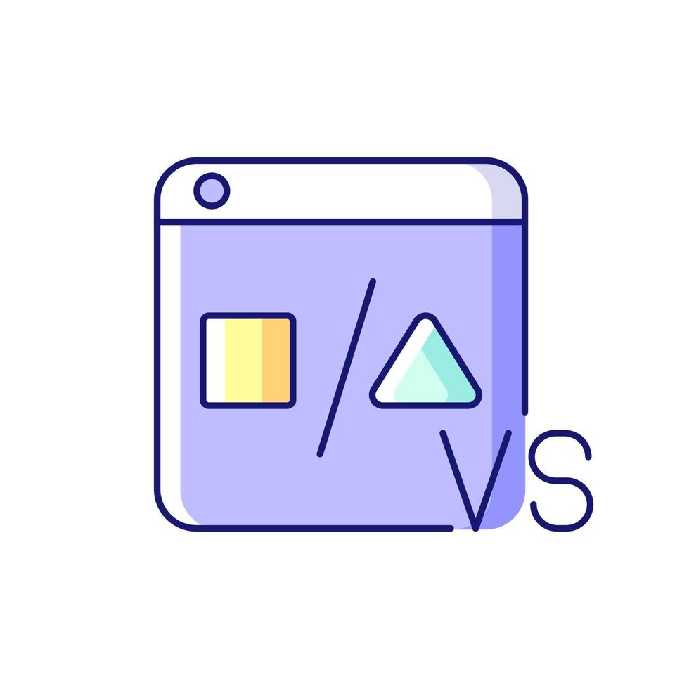 comparación de plataformas icono de color rgb vector