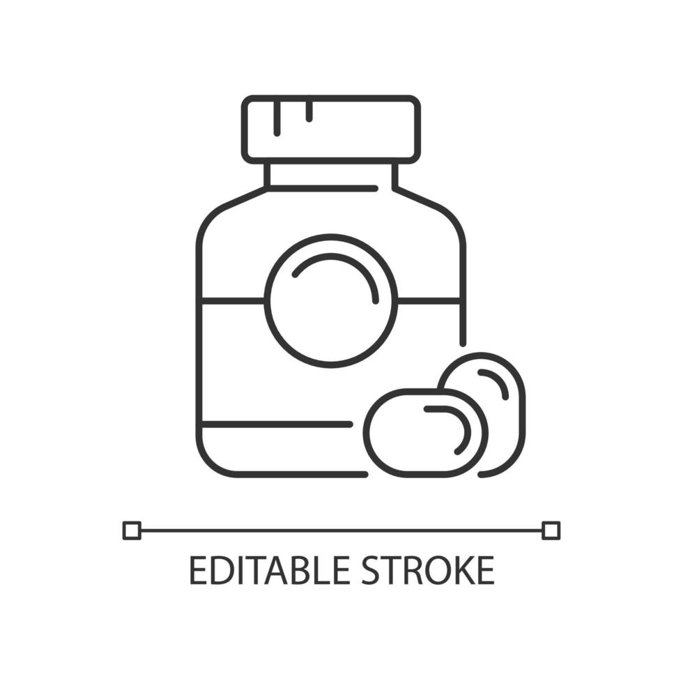 icono lineal de softgel vector