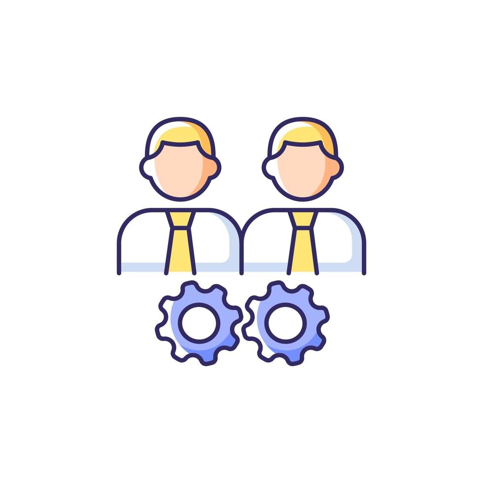 Collaboration RGB color icon vector
