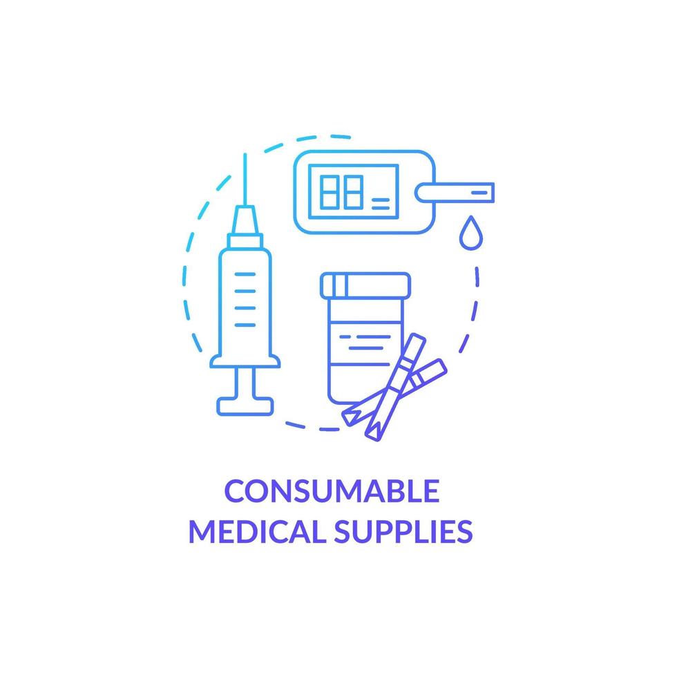 Consumable medical supplies concept icon. vector