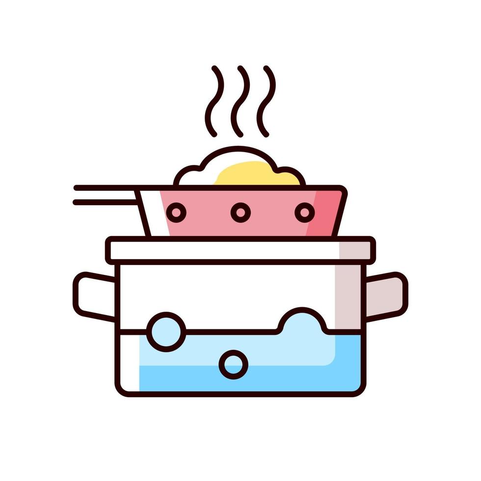 Steam for cooking RGB color icon vector
