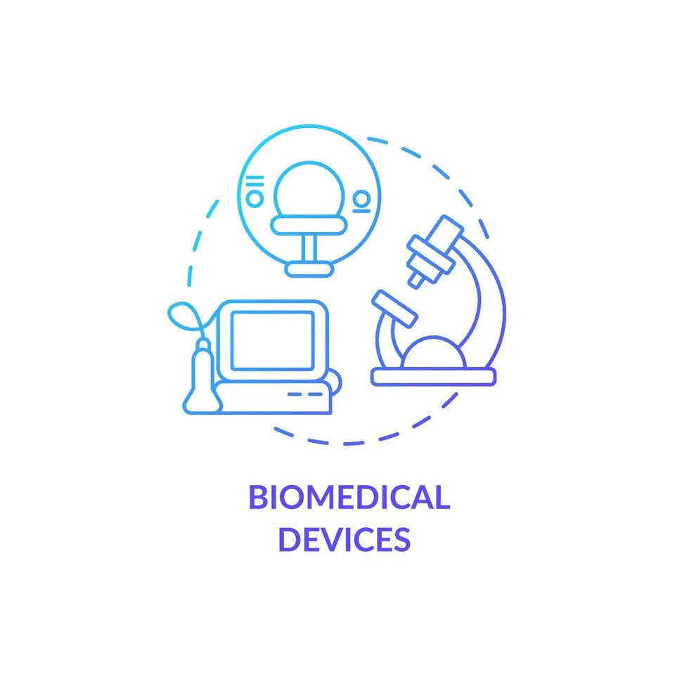 icono de concepto de donación de dispositivos biomédicos. vector