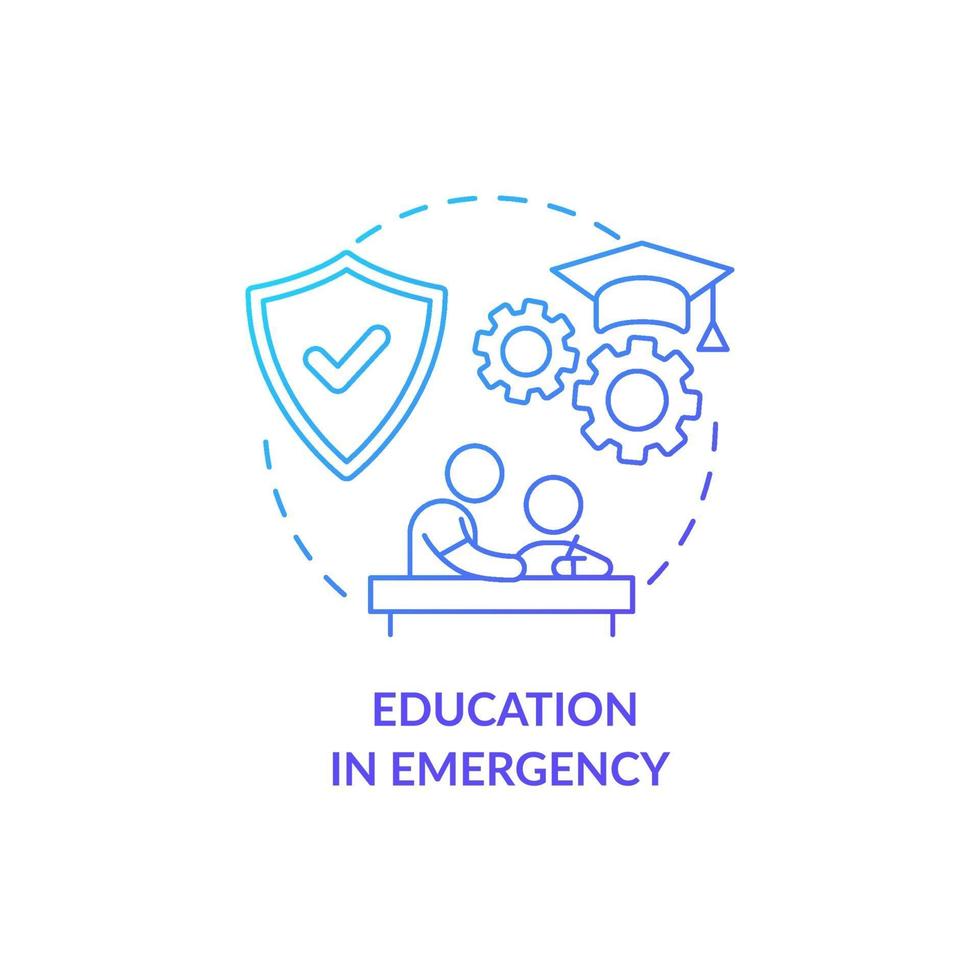 educación en icono del concepto de emergencia. vector