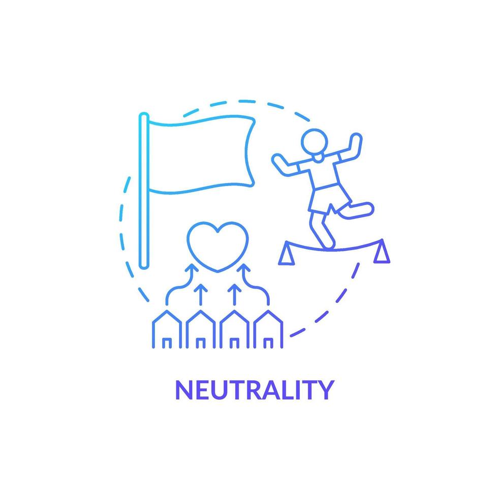 Neutrality position and mutual understanding concept icon. vector