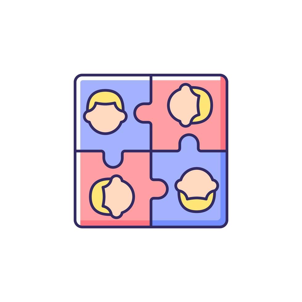 Team building RGB color icon vector