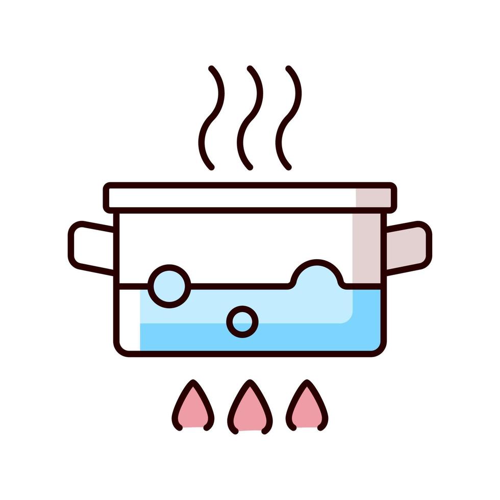 Boil for cooking RGB color icon vector