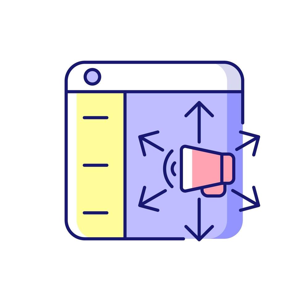 plataformas de distribución de contenido icono de color rgb vector