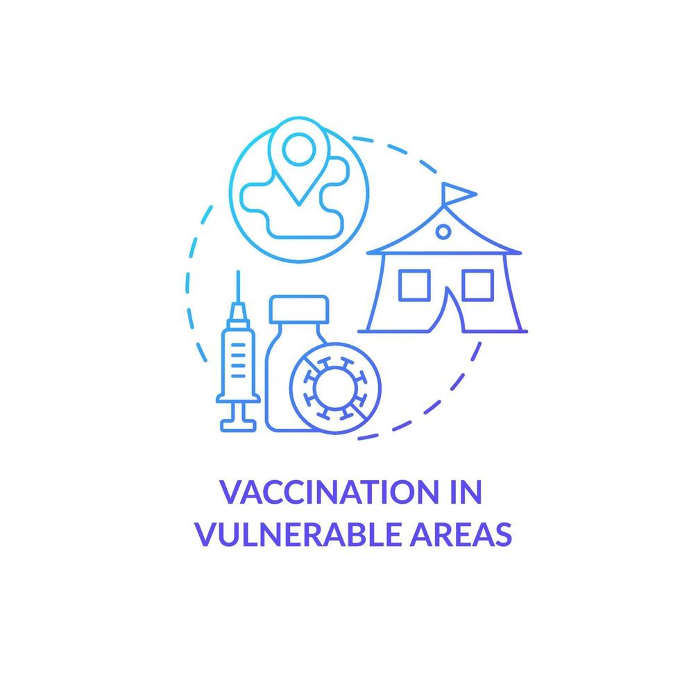 Vaccination in vulnerable areas concept icon. vector