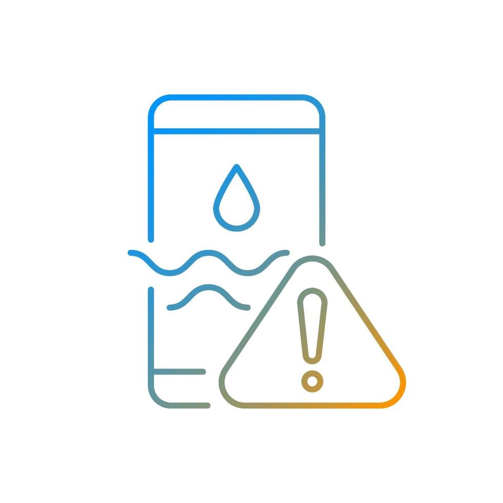Water damage gradient linear vector icon