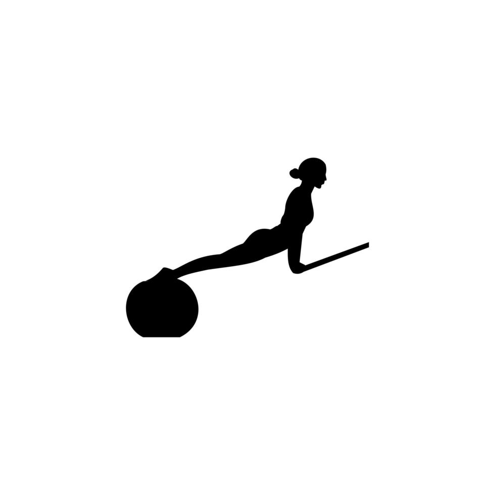 Pilates logo template design vector, fitness gymnastic. vector